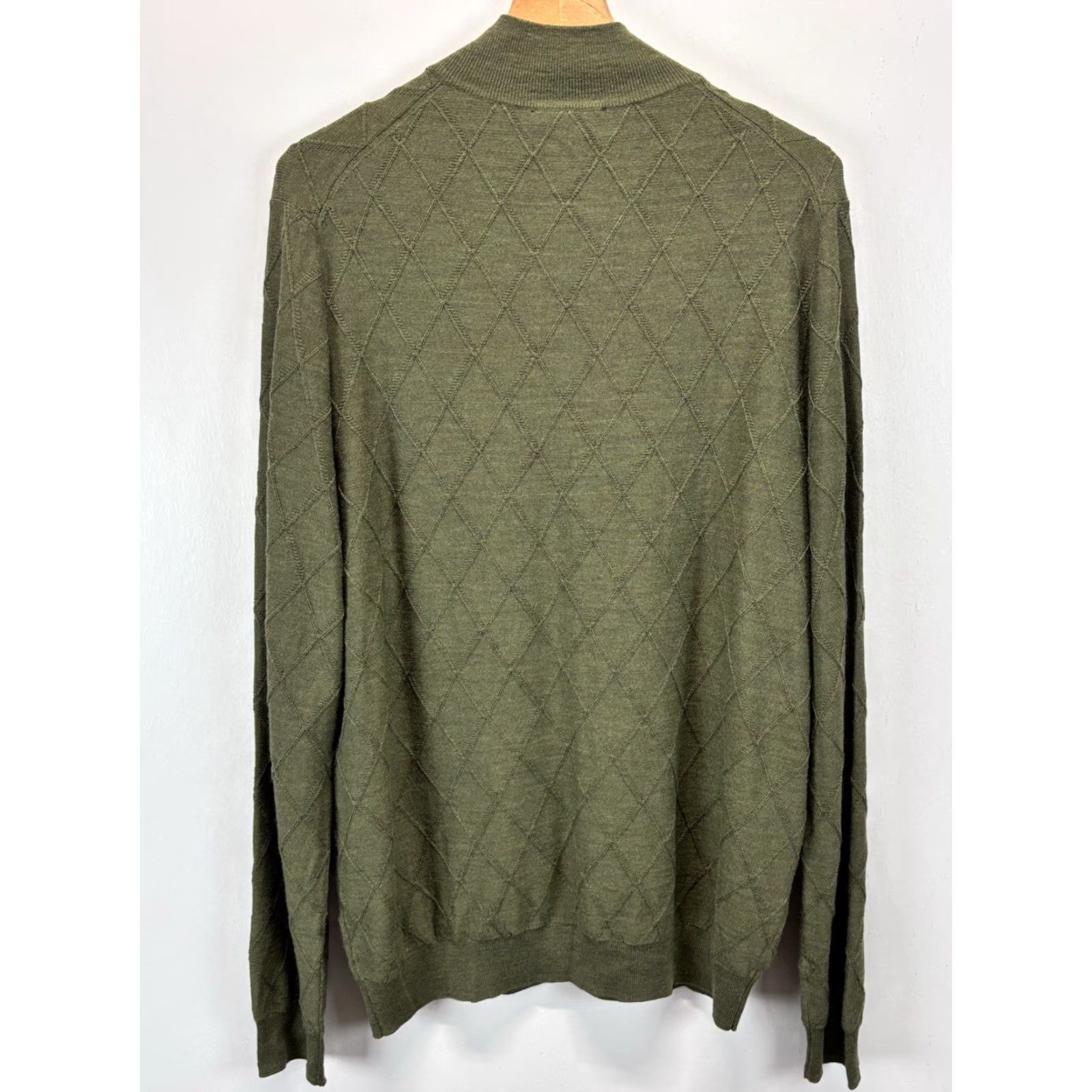Jos. A. Bank VINTAGE Jos A. Bank Men's Sweater Pullover 1/4 Zip Big & Tall 2XLT Green Knit Classic Fit Fall Winter Size US XXL / EU 58 / 5 - 3 Thumbnail