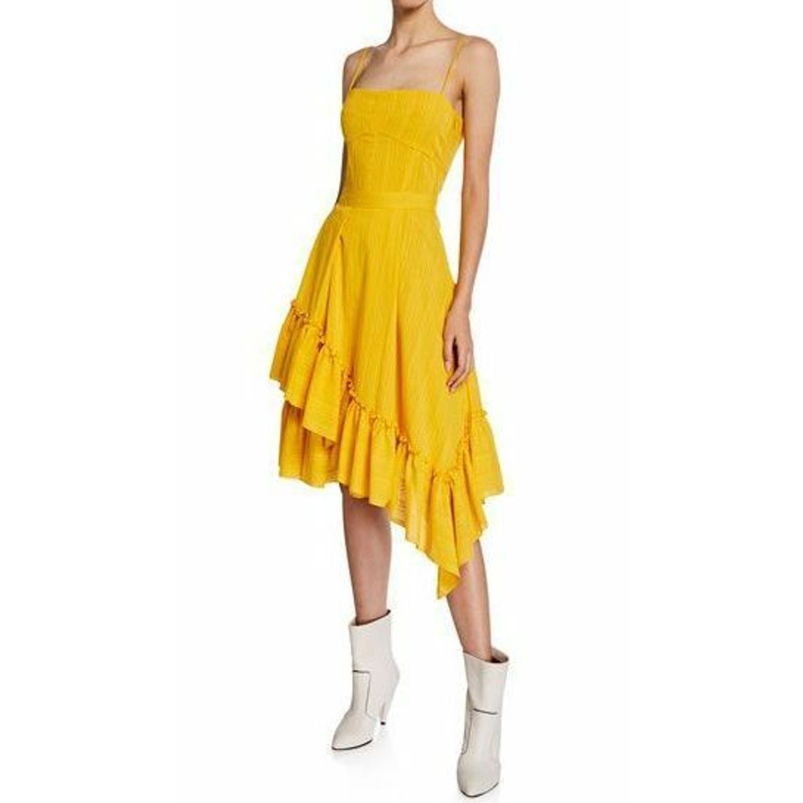 Derek Lam 10 Crosby DEREK LAM CROSBY Marigold Asymmetrical Hem Cami Dress Sz 4 Size S / US 4 / IT 40 - 1 Thumbnail