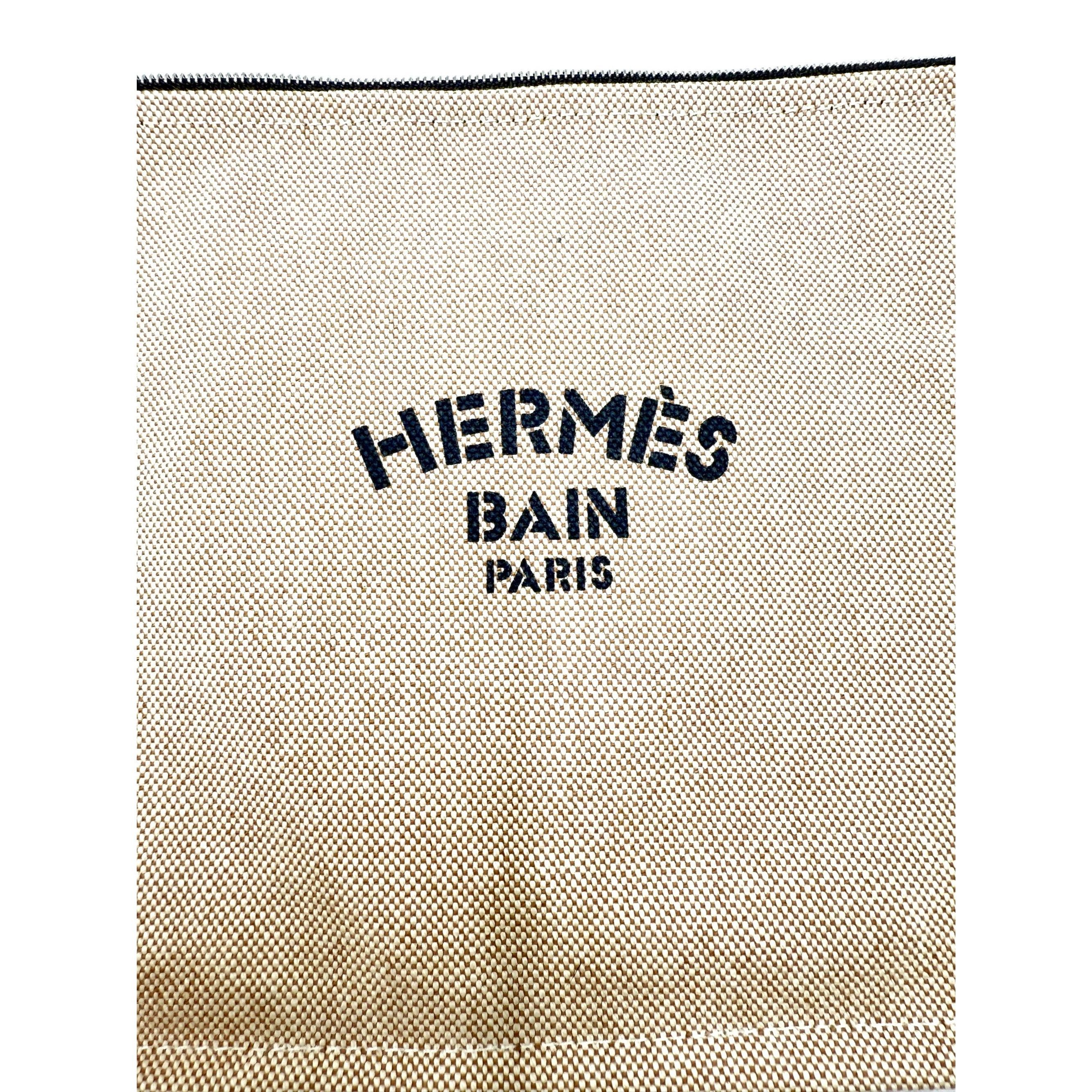 Hermes Hermès Bain Paris Beige Zip Pouch Size ONE SIZE - 3 Thumbnail