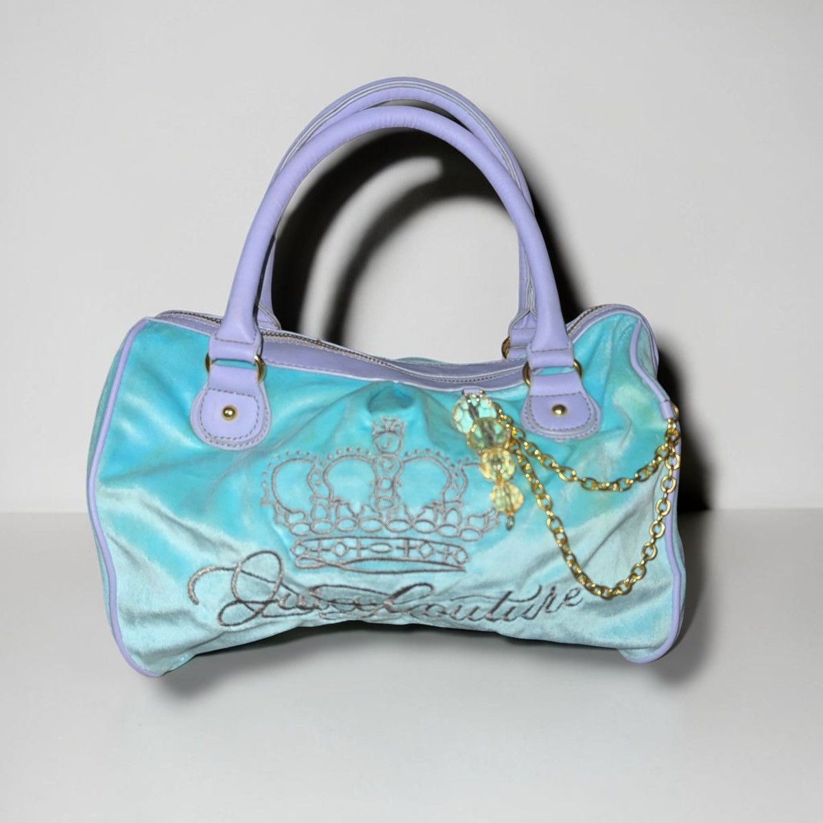 Juicy Couture Vintage Juicy Couture light blue & lilac velour satchel bag Size ONE SIZE - 1 Thumbnail