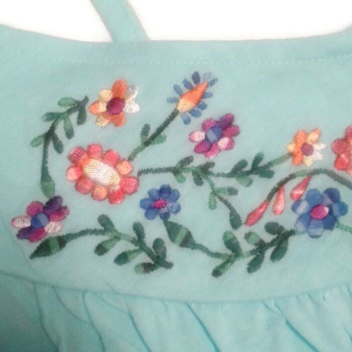 Energie Energie Size L Juniors Tank Top Light Blue Embroidered Flora Size L / US 10 / IT 46 - 4 Thumbnail