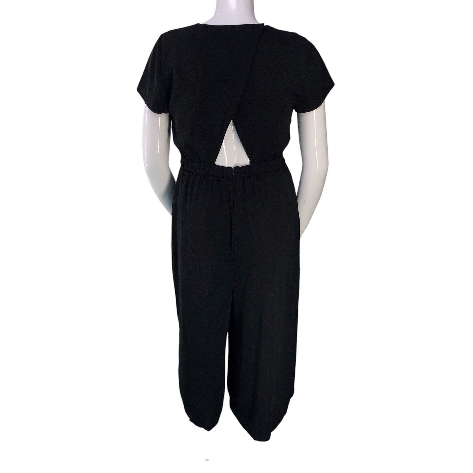 J.Crew J.Crew Jumpsuit 12 Drapey Wrap Back Black Cropped Wide Leg Size 34" / US 12 / IT 48 - 7 Thumbnail