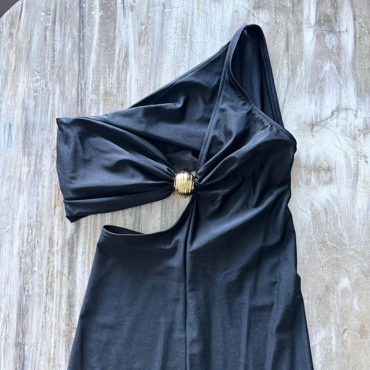 SAINT LAURENT ASYMMETRICAL JUMPSUIT