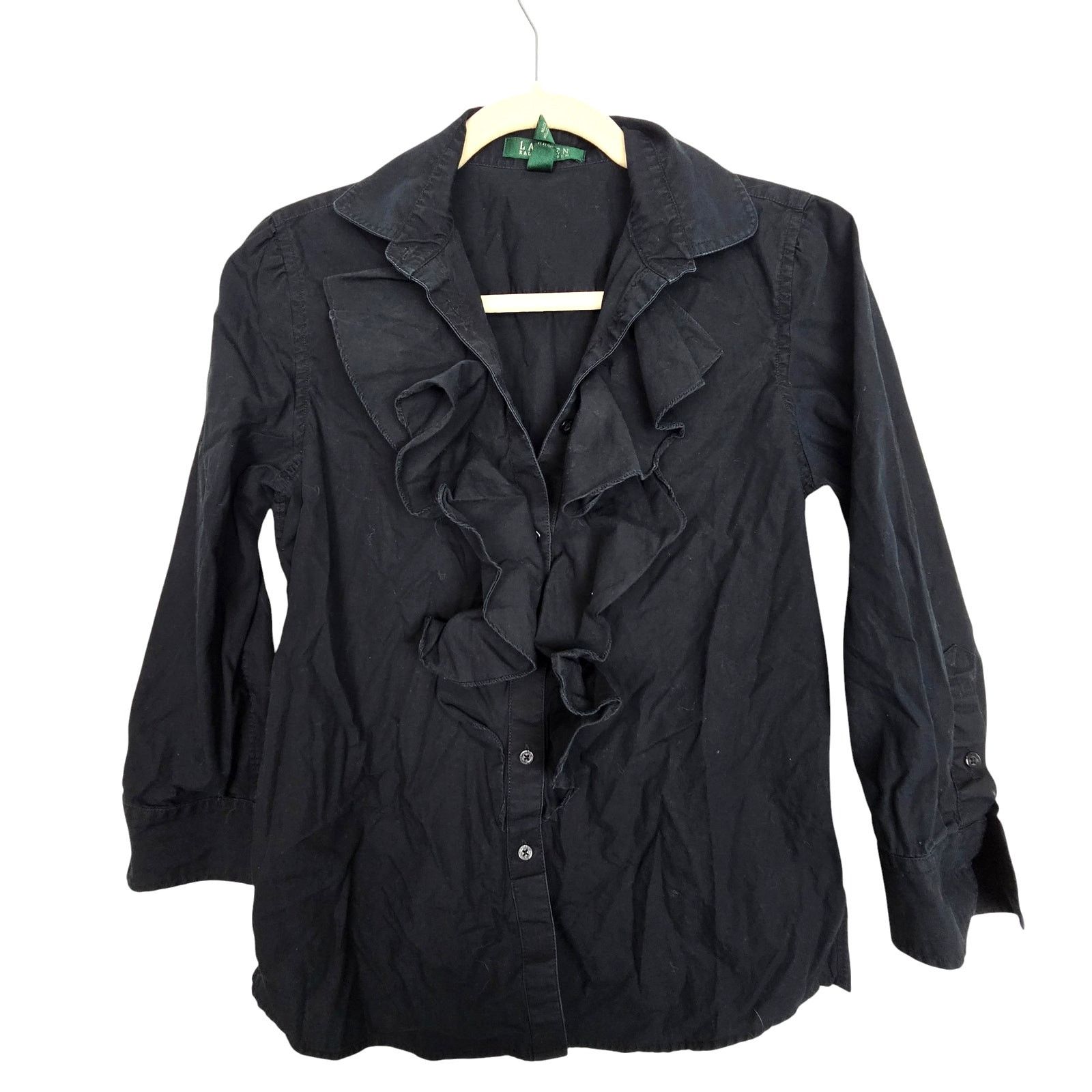Lauren Ralph Lauren Lauren Ralph Lauren Womens Blouse Ruffle Whimsigoth Fairy 8 Size M / US 6-8 / IT 42-44 - 2 Thumbnail
