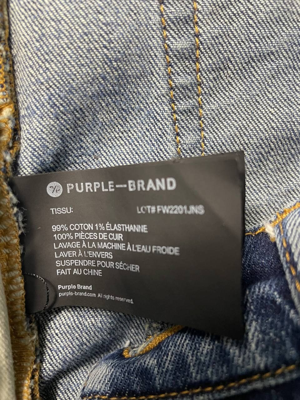 Purple Brand Purple Brand Extreme Worn Zigzag Repair Jeans Size US 31 - 14 Thumbnail