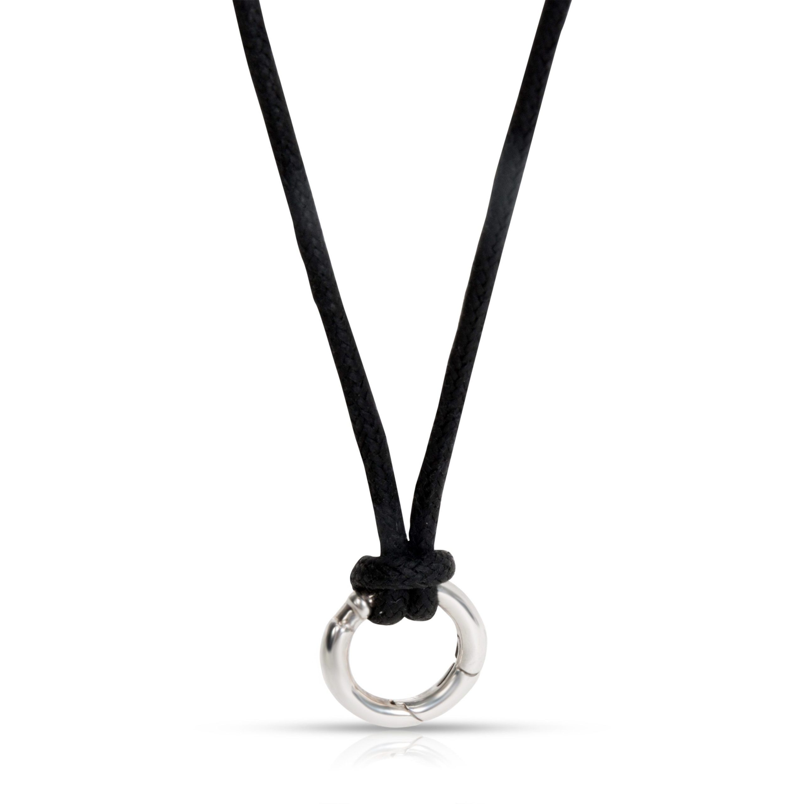 image of David Yurman Circle Necklace In Sterling Silver On A Black Cord, Women's