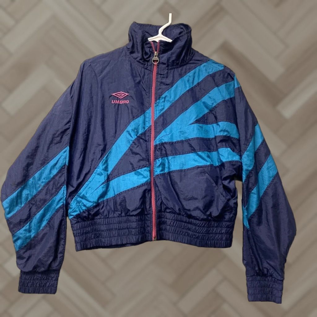 Umbro Umbro Womens Jacket Windbreaker Premier Lined Retro Blue Size Large/108-11 Size L / US 10 / IT 46 - 1 Thumbnail