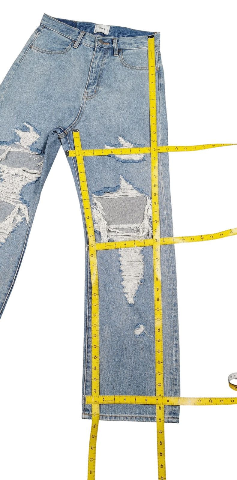 Other UK W.W.G Detail Destroyed Light Blue Women’s Jeans Size F Size 28" / US 6 / IT 42 - 9 Thumbnail