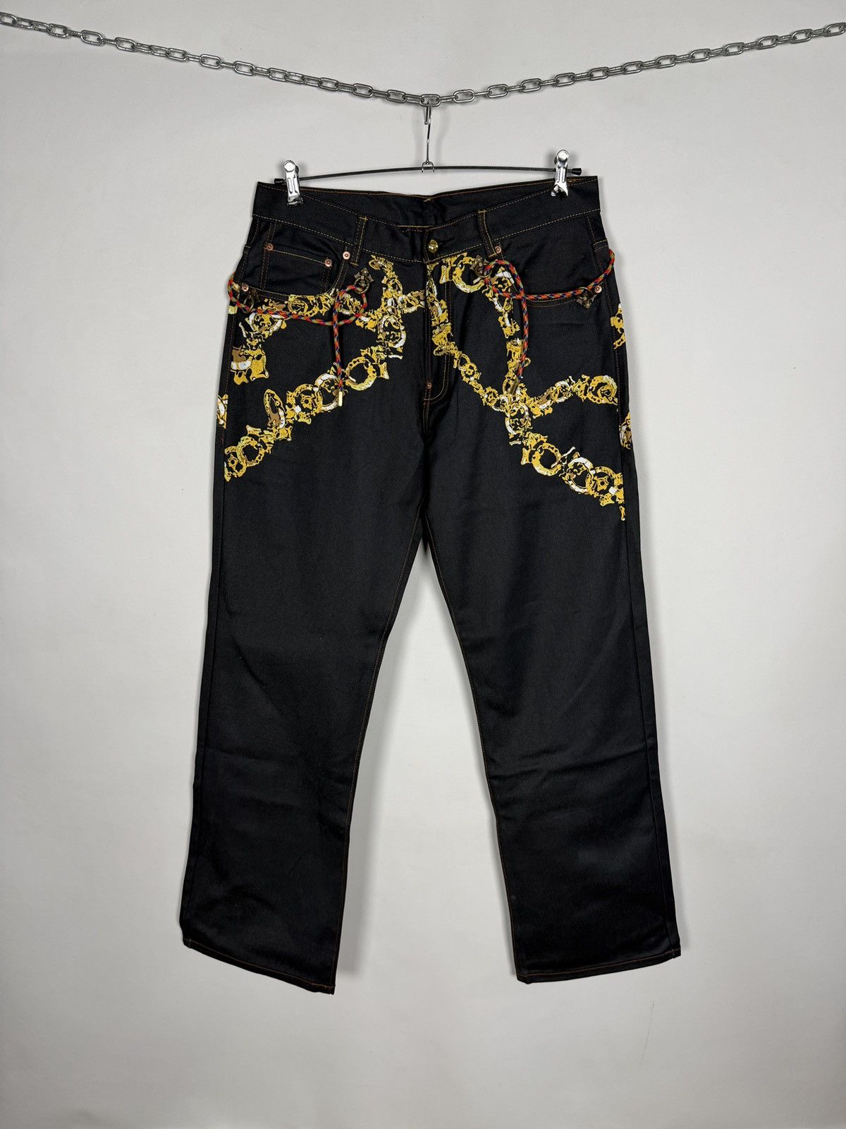 Other Prohibit Graphic Jeans Chain Print Denim Pants Y2K Size 36 Size US 36 / EU 52 - 2 Thumbnail