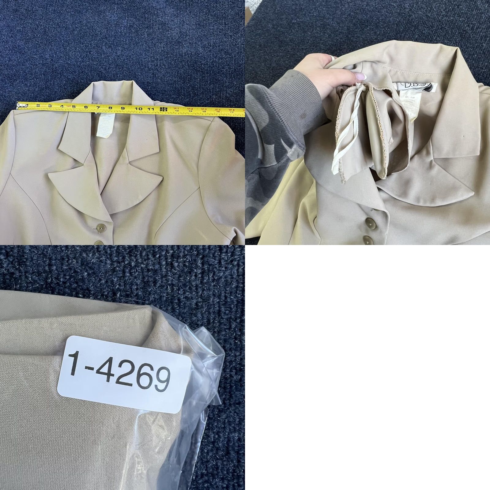 Vintage VINTAGE DBY Ltd. Blazer Jacket Womens 9 Beige 8 Button Longline Work Office Size M / US 6-8 / IT 42-44 - 8 Thumbnail