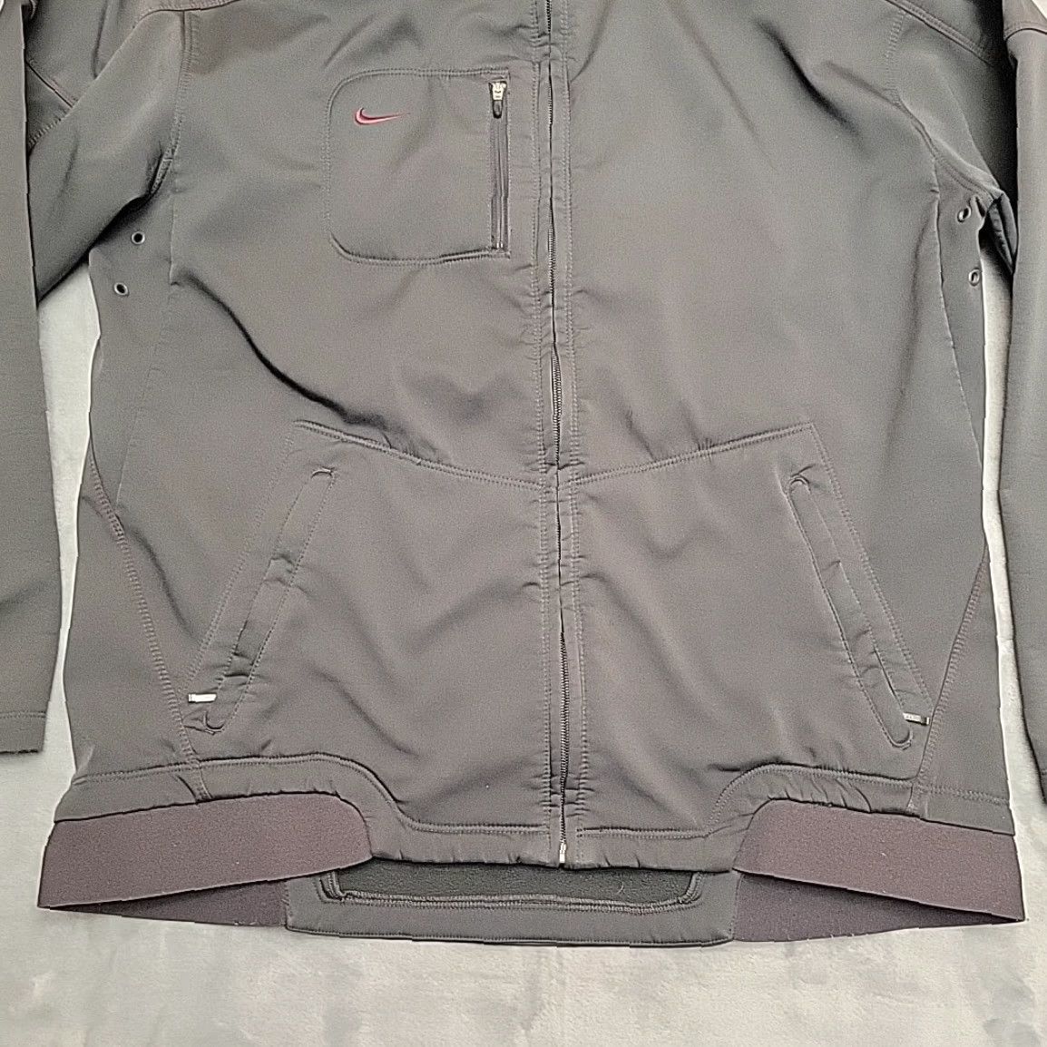 Nike Nike Jacket Mens L Gray TEAM Softshell Full Zip Fleece Lined Embroidered Swoosh Size US L / EU 52-54 / 3 - 2 Thumbnail