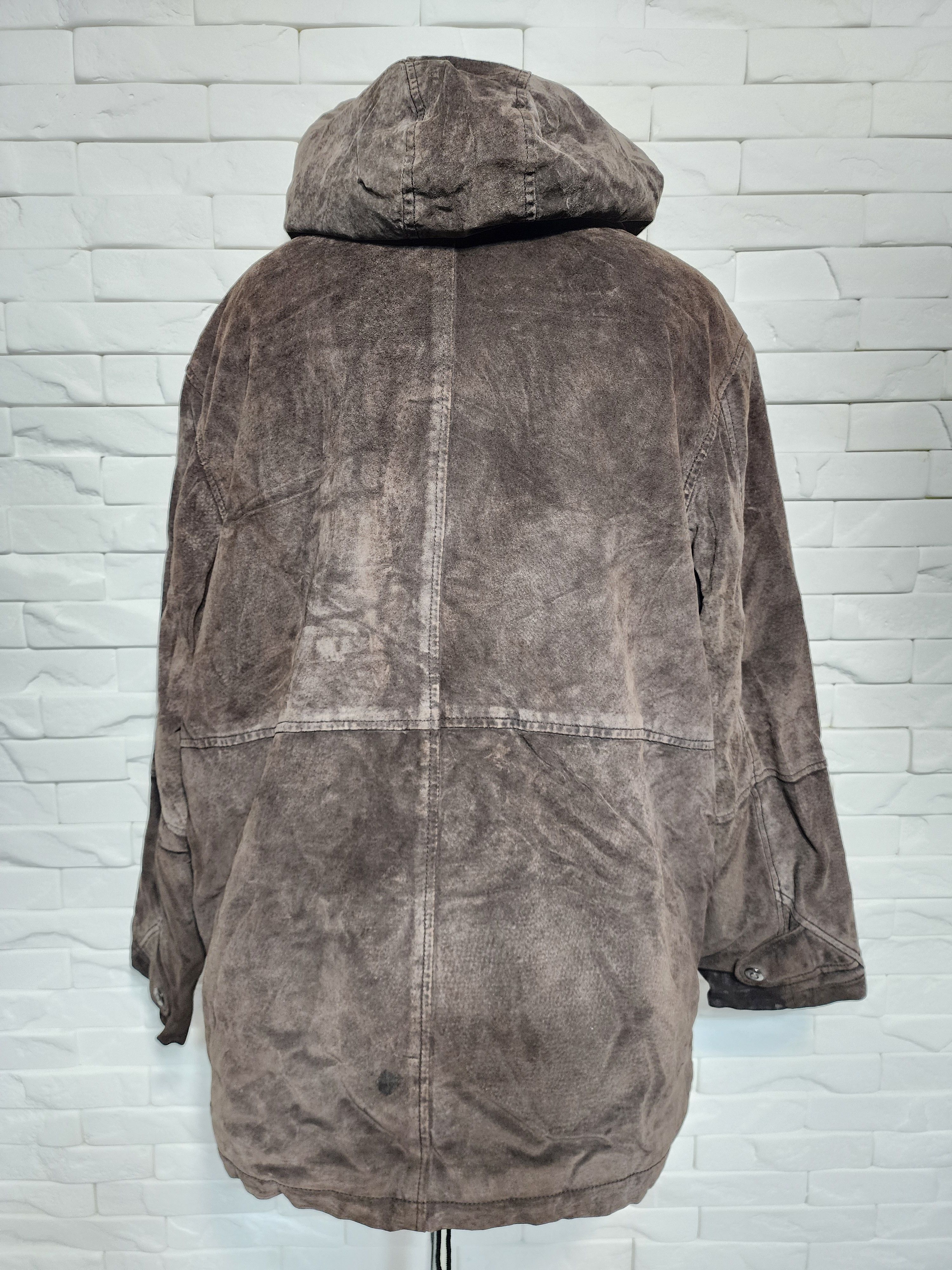 Genuine Leather Brown Suede Leather Jacket: Women's Outerwear With Hood Size XXL / US 16-18 / IT 52-54 - 5 Thumbnail