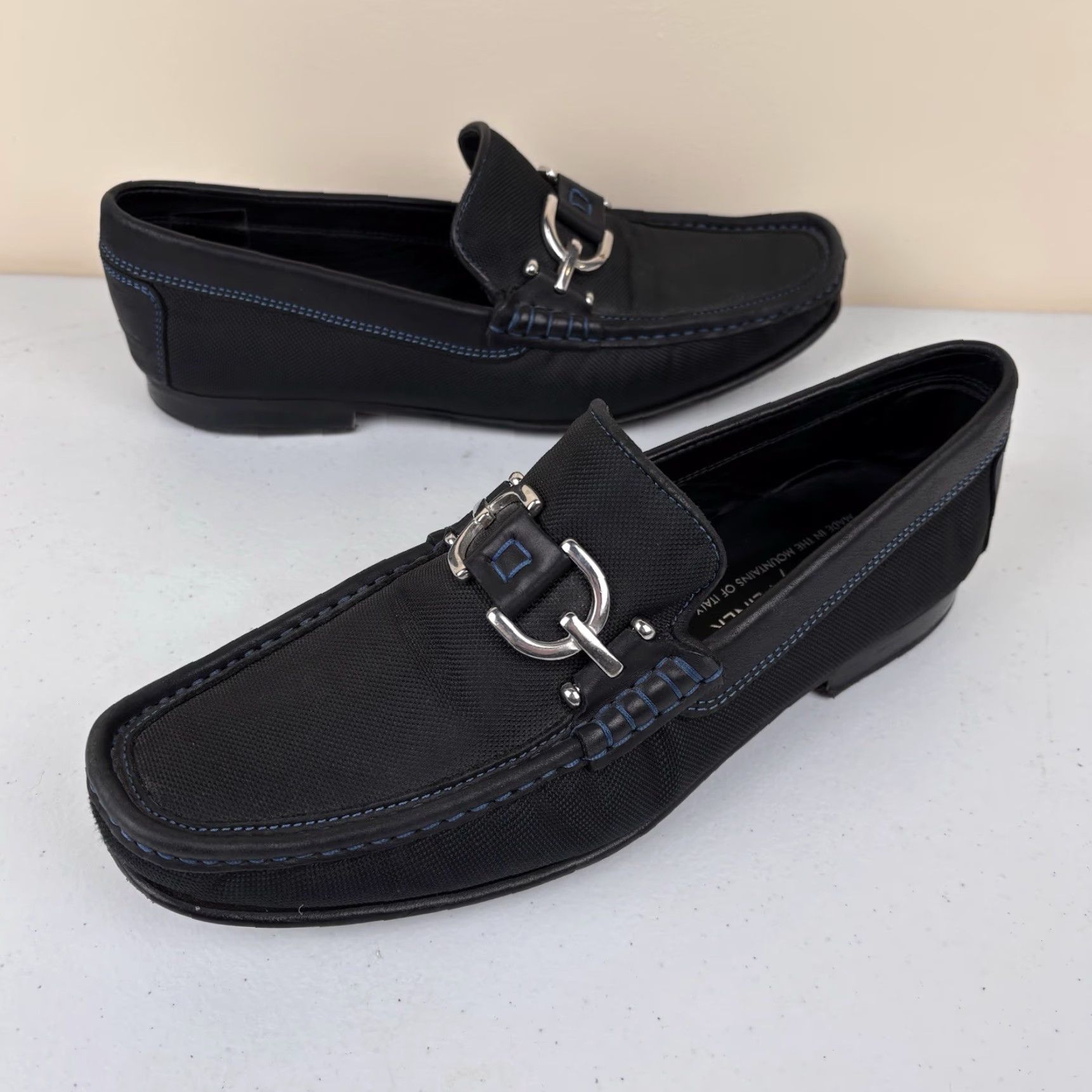 Donald Pliner Donald J. Pliner Loafers Men 8.5 Narrow Black Leather Horsebit Dacio 2 Dress Slip On Size US 9 / EU 42 - 2 Thumbnail