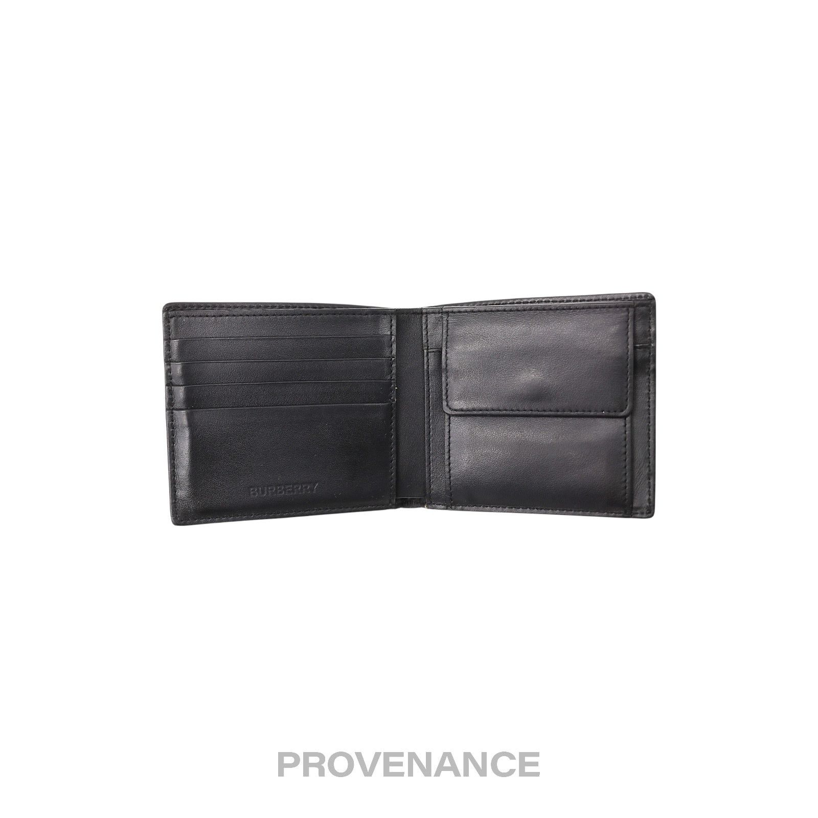 Burberry 🔴 Burberry Address Logo Bifold Wallet - Black Leather Size ONE SIZE - 5 Thumbnail