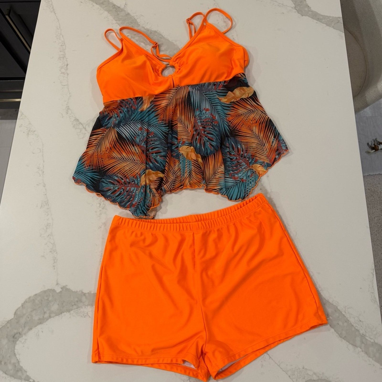 Shein SHEIN Swim Strappy Tankini & Shorts Bathing Suit Womens 4XL Size ONE SIZE - 1 Thumbnail