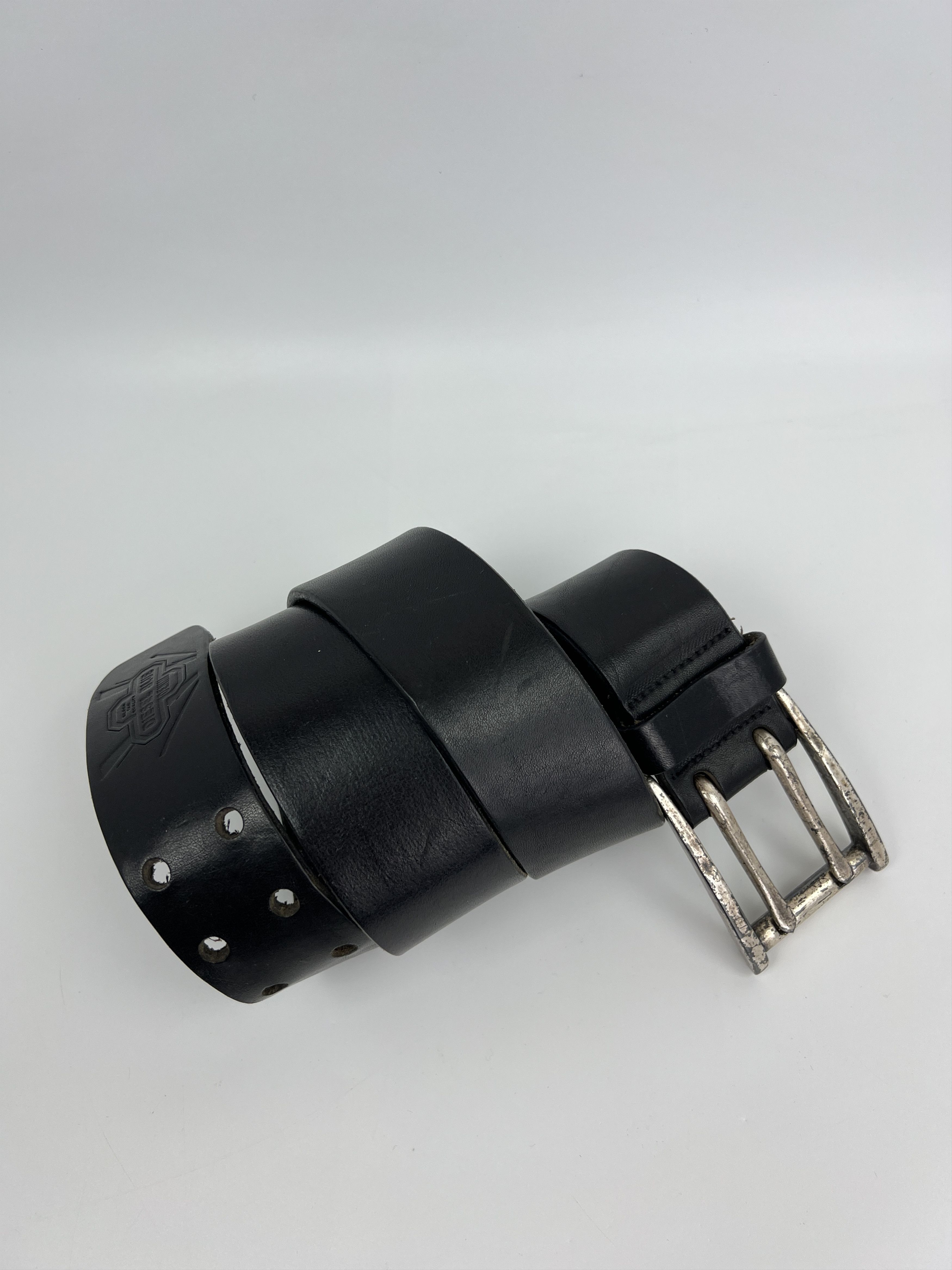 Diesel Vintage y2k Diesel Fork Buckle Cowboy Black Leather Belt Size ONE SIZE - 2 Thumbnail