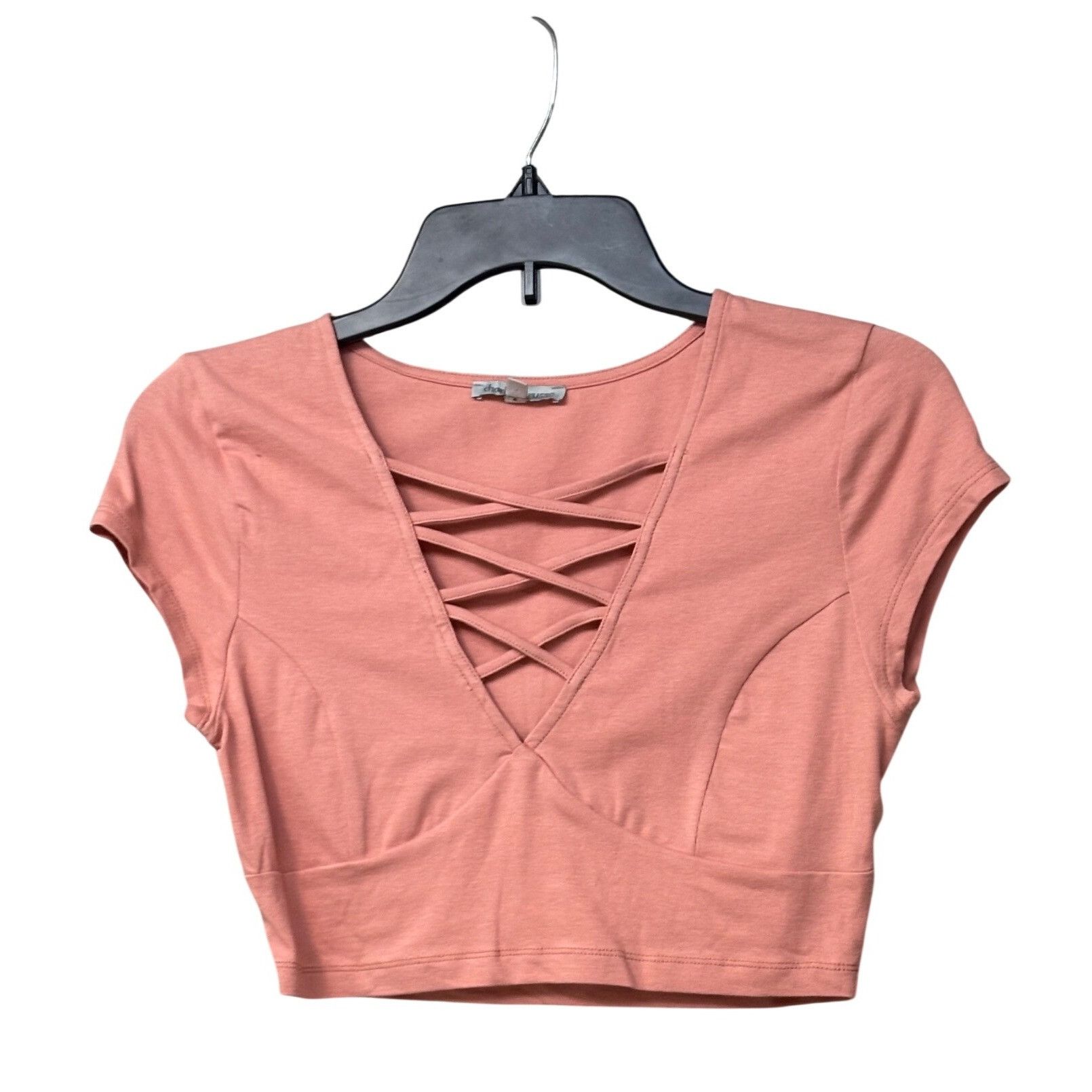 Other Charlotte Russe Pink Crisscross Front, Cropped Cup Sleeve T Size S / US 4 / IT 40 - 8 Thumbnail