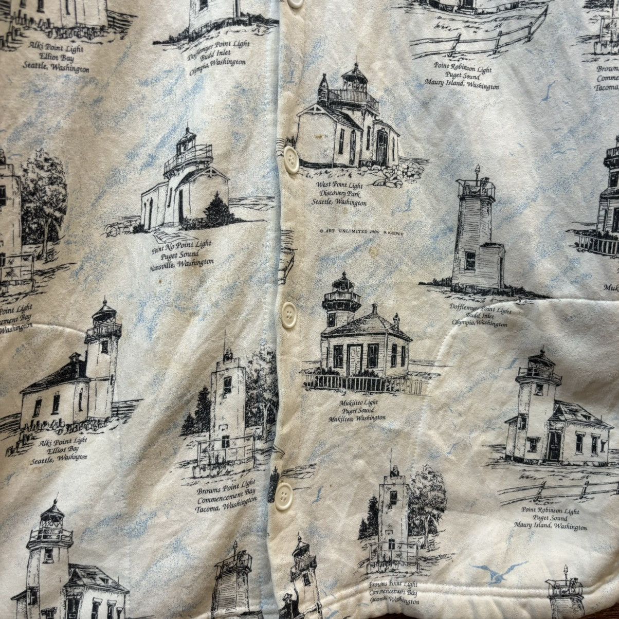 Vintage Vintage Washington State Lighthouses All Over Print Sweater Size US XL / EU 56 / 4 - 7 Thumbnail