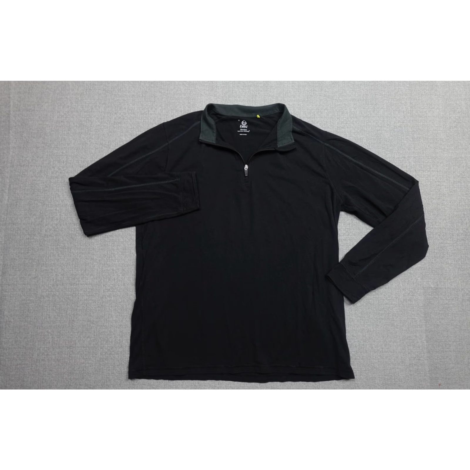 Vintage Tasc Quarter Zip Pullover Mens XL Black Bamboo Performance Lightweight Stretch Size US XL / EU 56 / 4 - 3 Thumbnail