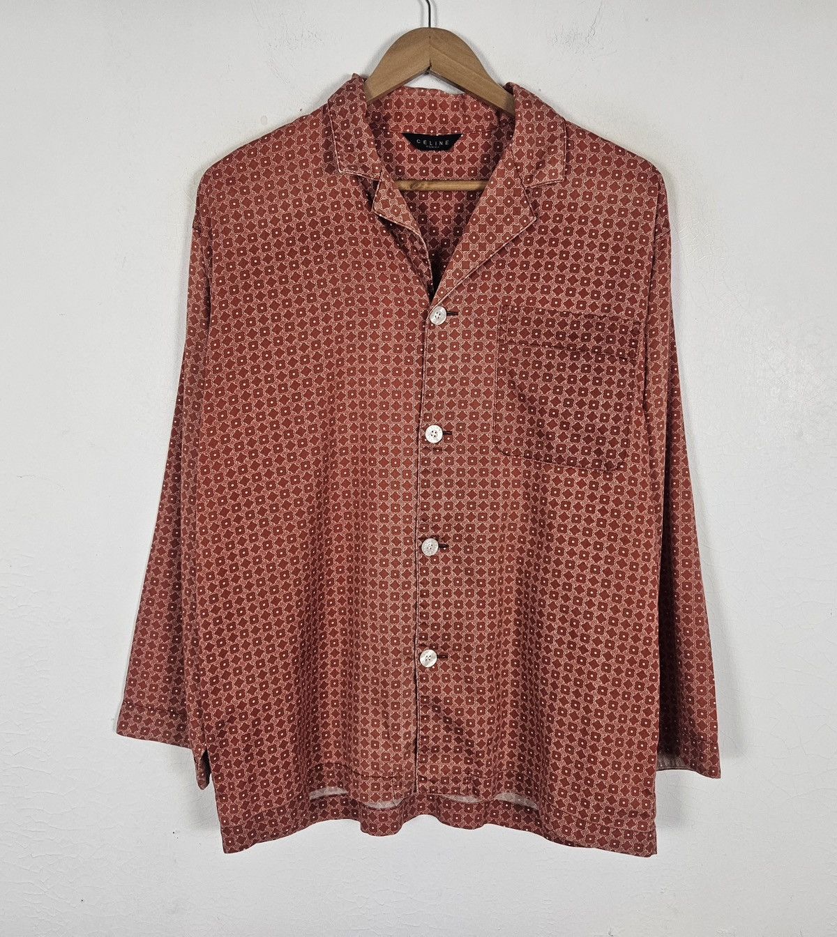 Celine Vintage Celine Monogram Homme Open Collar Shirt Size US L / EU 52-54 / 3 - 2 Thumbnail