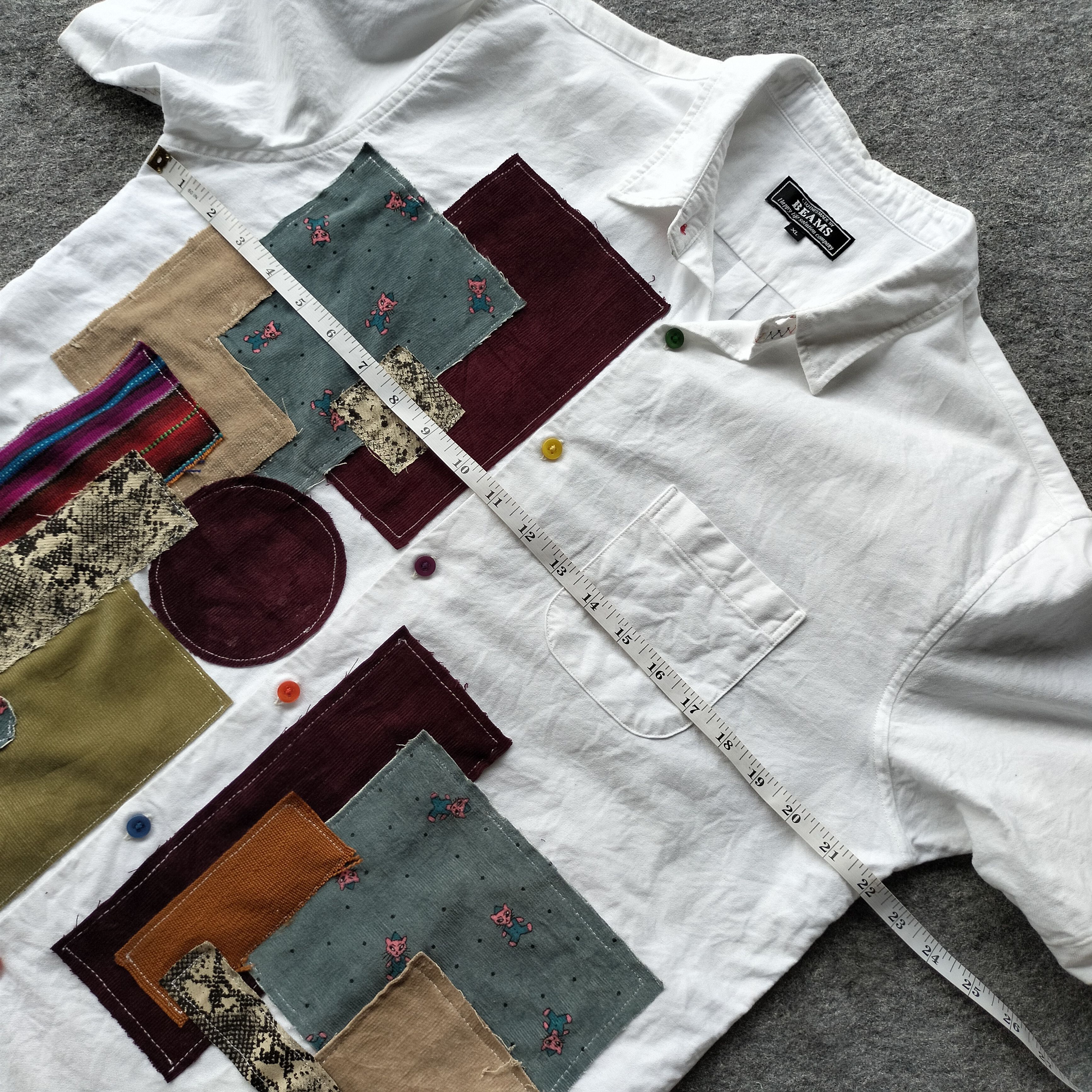 Beams Plus Rework Beams Japan patchwork ss shirt Size US XL / EU 56 / 4 - 13 Thumbnail