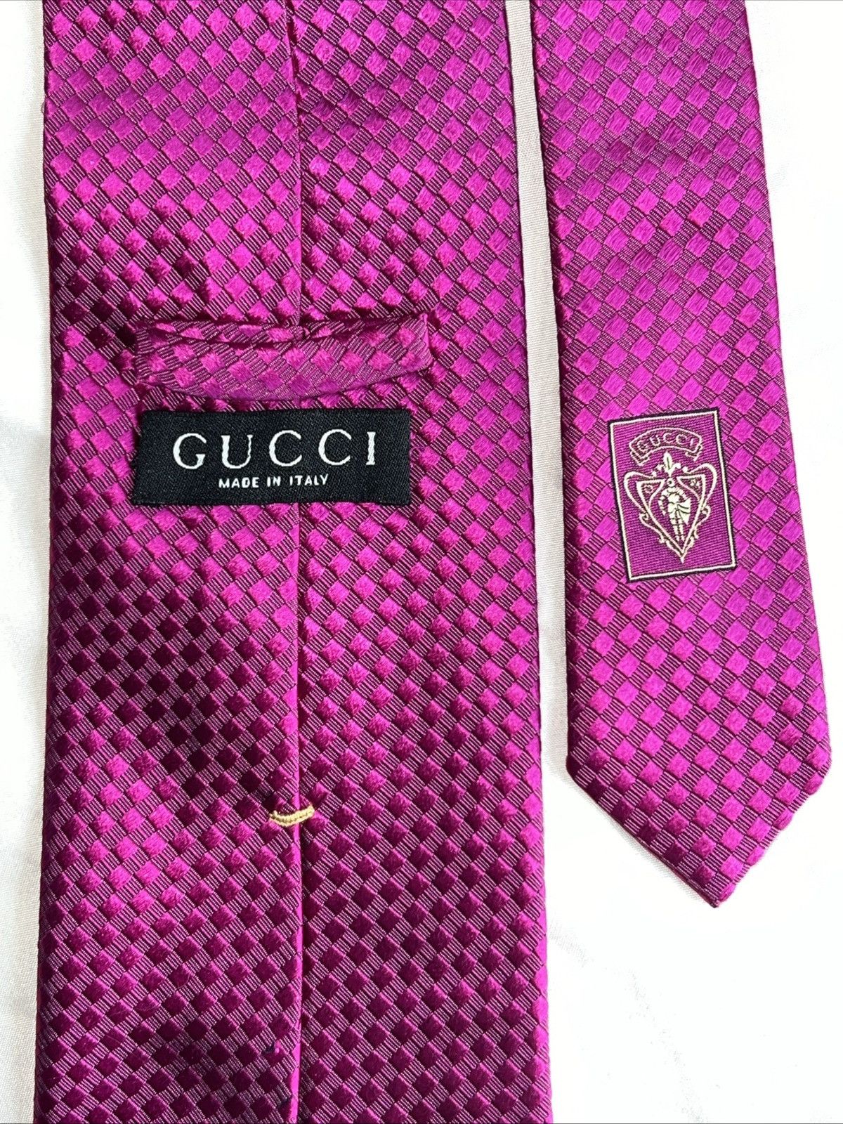 Gucci Gucci Men’s Pink Silk Tie Size ONE SIZE - 6 Thumbnail