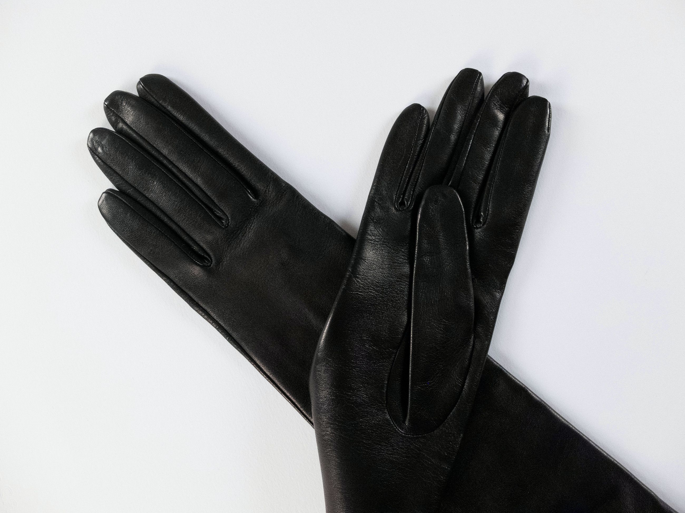 Bottega Veneta BOTTEGA VENETA black soft nappa leather midi gloves Small q Size ONE SIZE - 4 Thumbnail