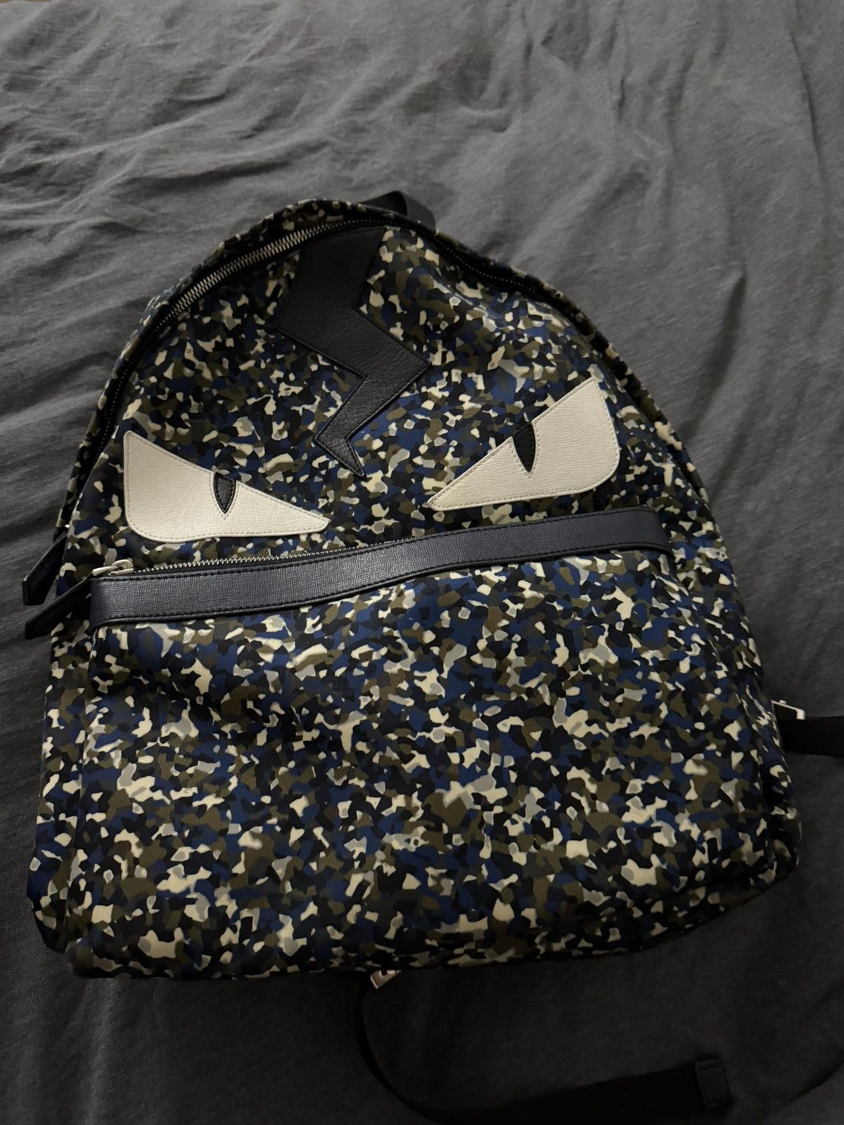 Fendi Fendi Monster Eyes Backpack Blue Camo Nylon Size ONE SIZE - 1 Thumbnail