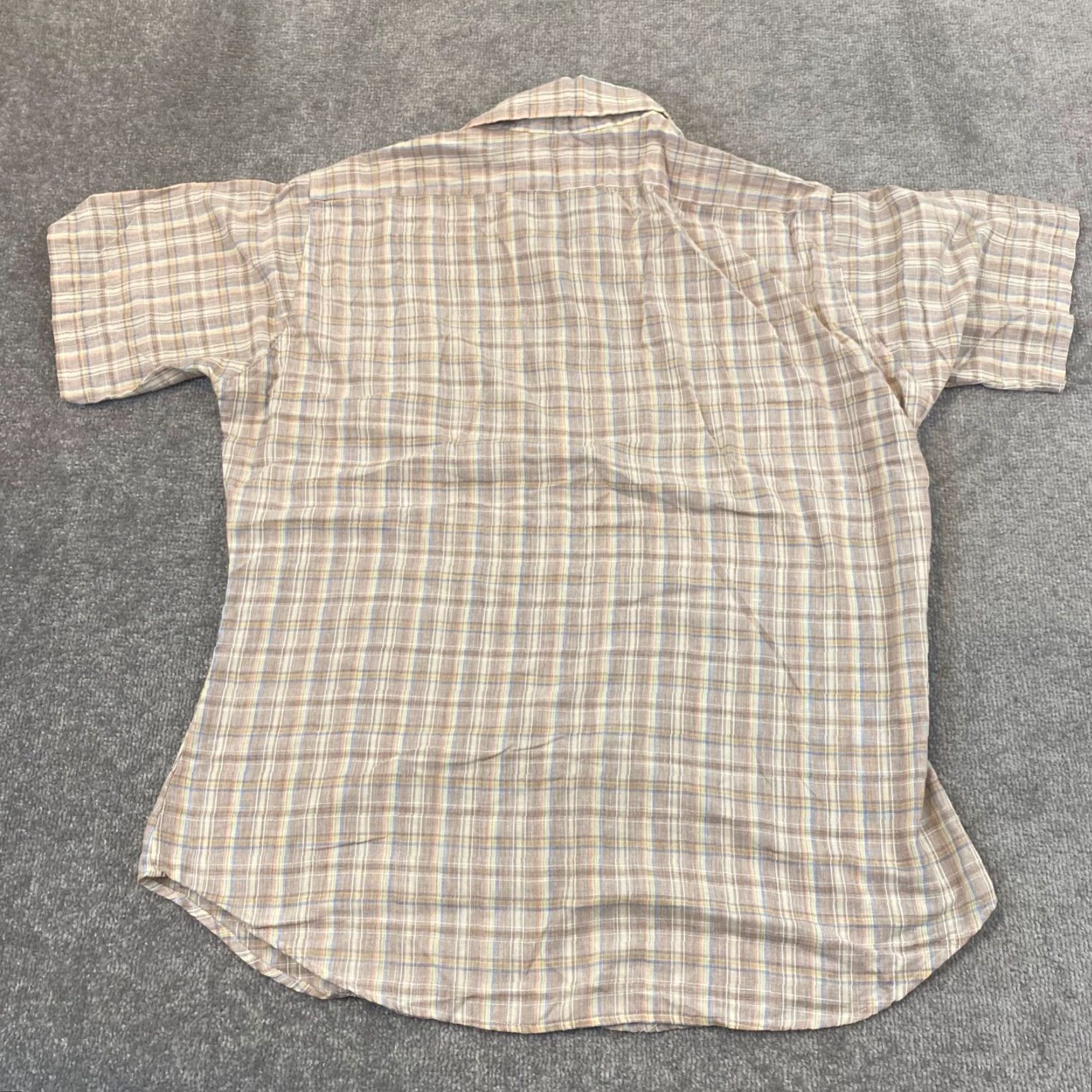 Levi's VINTAGE LEVI'S Shirt Mens XL Blue Brown Plaid Button Up Western Top USA Made S/S Size US XL / EU 56 / 4 - 7 Thumbnail