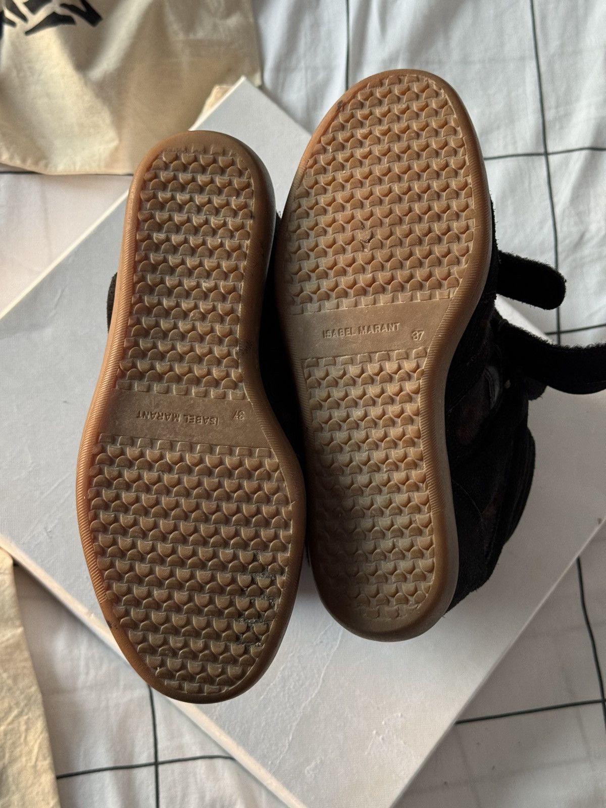 Isabel Marant Isabel Marant Bekett sneakers shoes Washed Black Suede Wedge Size US 7 / IT 37 - 9 Thumbnail