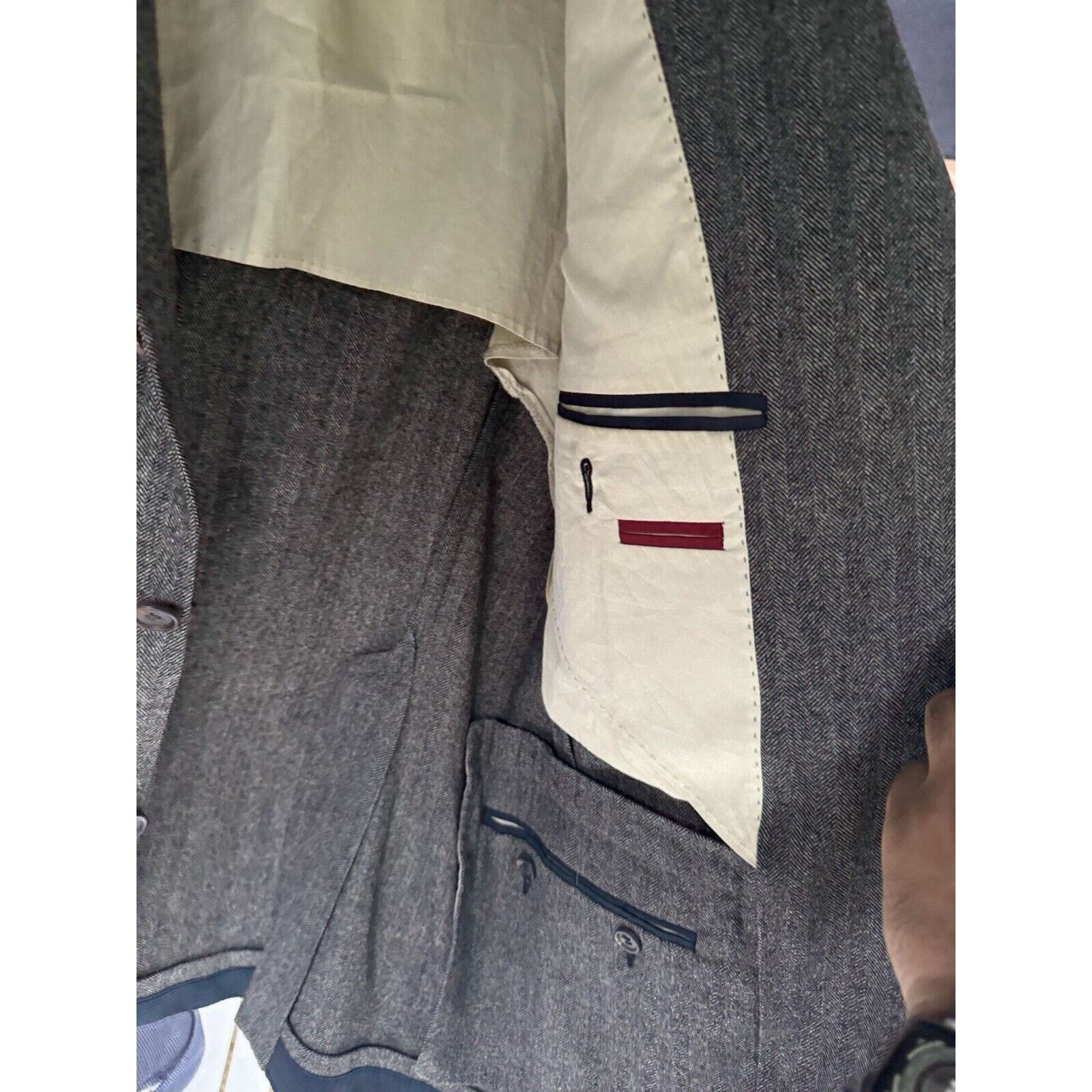 Brunello Cucinelli Brunello Cucinelli Herringbone Tweed Sport Jacket 54/44R Size 44R - 6 Thumbnail