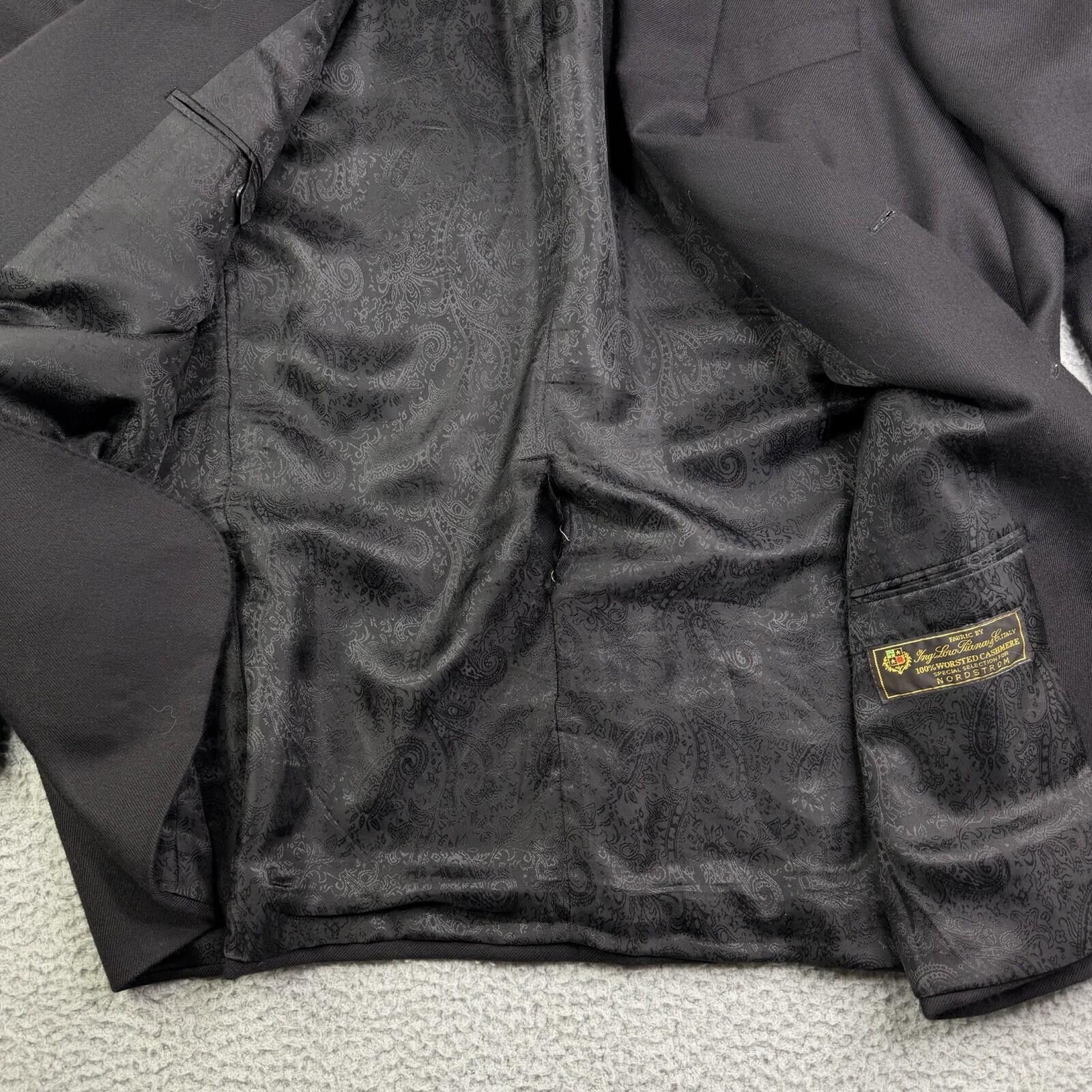 Loro Piana Loro Piana 100% Worsted Italian Cashmere Black Coat 48 Long Size 48L - 10 Thumbnail