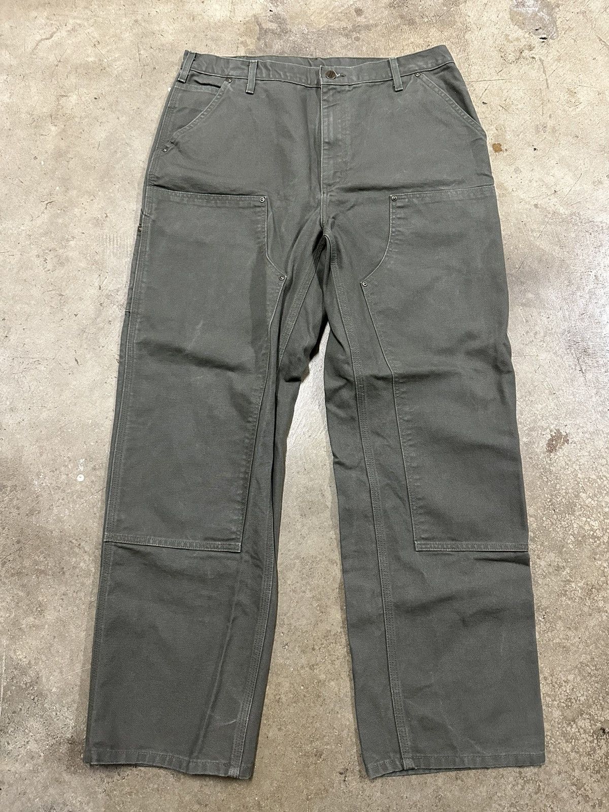 image of 90’S Carhartt Army Green Double Knee Carpenter Pants, Men's (Size 38)