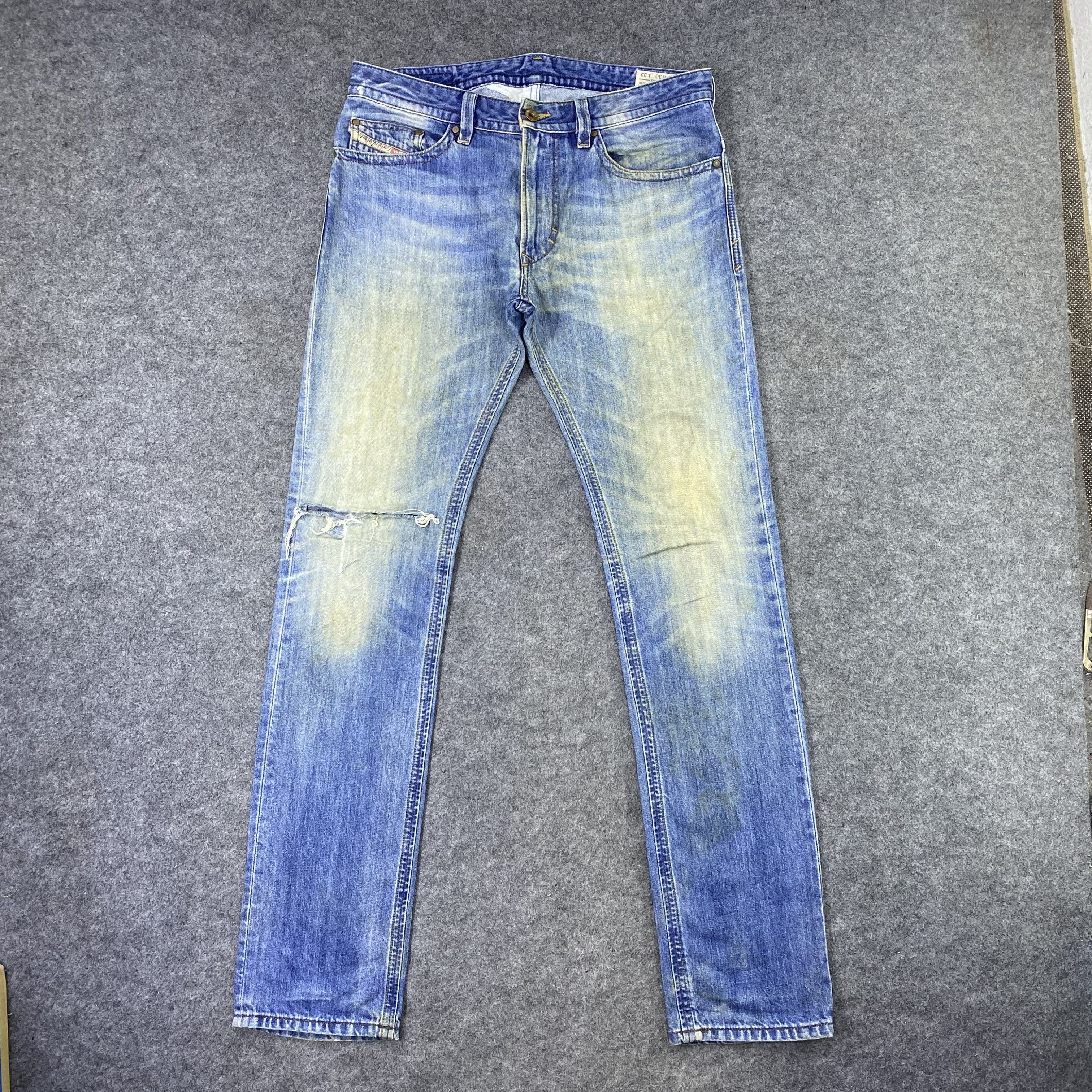 Diesel × If Six Was Nine Diesel Distressed Blue Wash Jeans-J1173 Size US 35 - 1 Thumbnail
