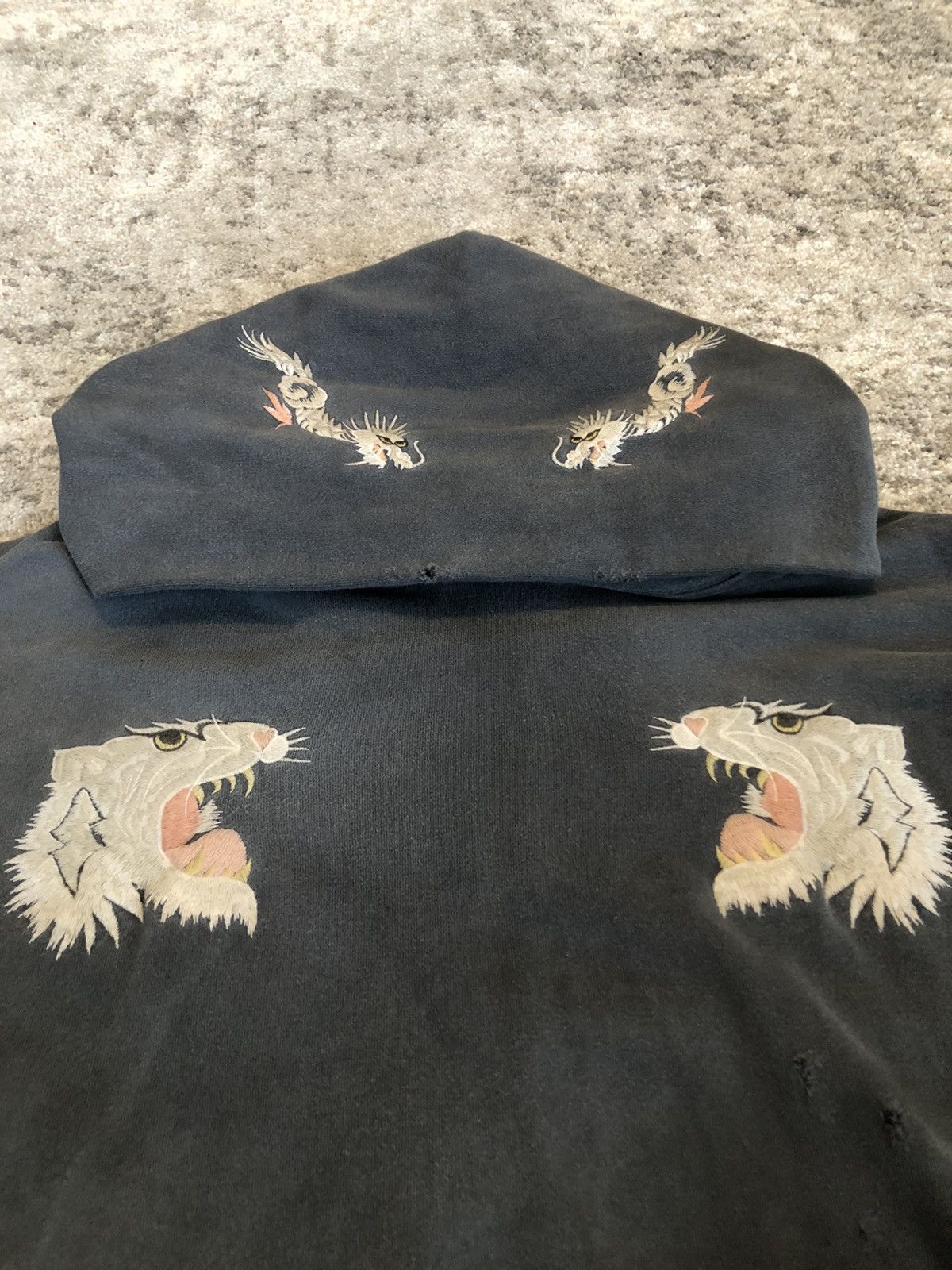 Neighborhood Tiger Distressed Hoodie Size US XL / EU 56 / 4 - 4 Thumbnail