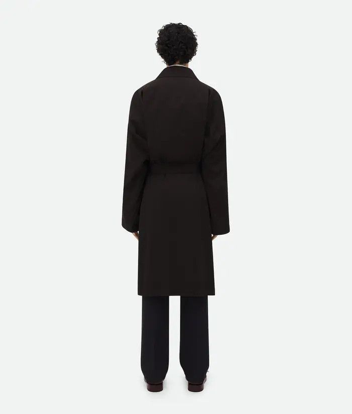 Bottega Veneta o1s1rm03266 Cotton Silk Parka With Check Lining in Off Black Size US S / EU 44-46 / 1 - 3 Thumbnail