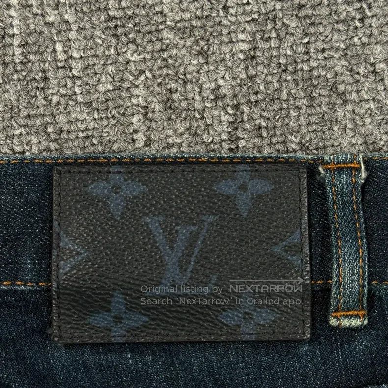 Louis Vuitton Louis Vuitton Back Leather Label Blue Jeans Size US 31 - 8 Thumbnail