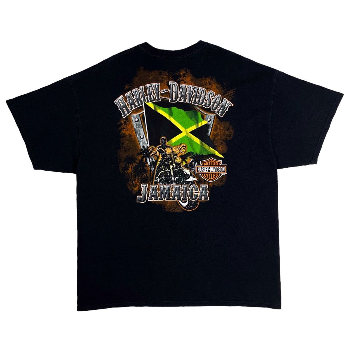 Harley Davidson × Vintage Y2K Vintage Harley Davidson Jamaica Black T-Shirt Size US XXL / EU 58 / 5 - 3 Thumbnail