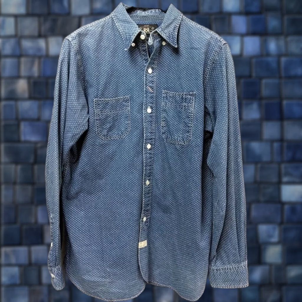 Ralph Lauren RRL Ralph Lauren Indigo Polka Dot Long Sleeve Casual Shirt Size M Blue Men's Size US M / EU 48-50 / 2 - 1 Thumbnail