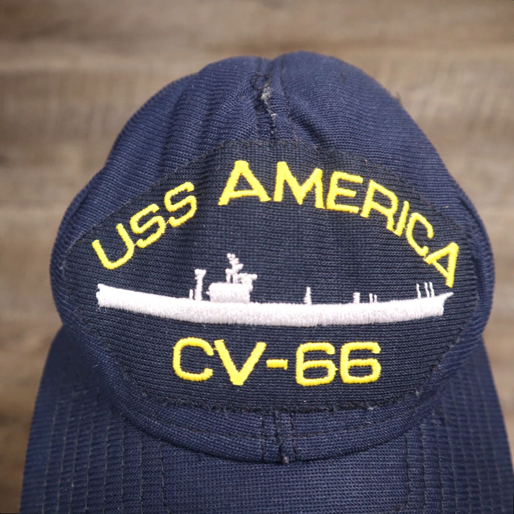 Vintage VINTAGE USS America Air Craft Carrier CV-66 StrapBack Cap Hat Adult Size ONE SIZE - 2 Thumbnail