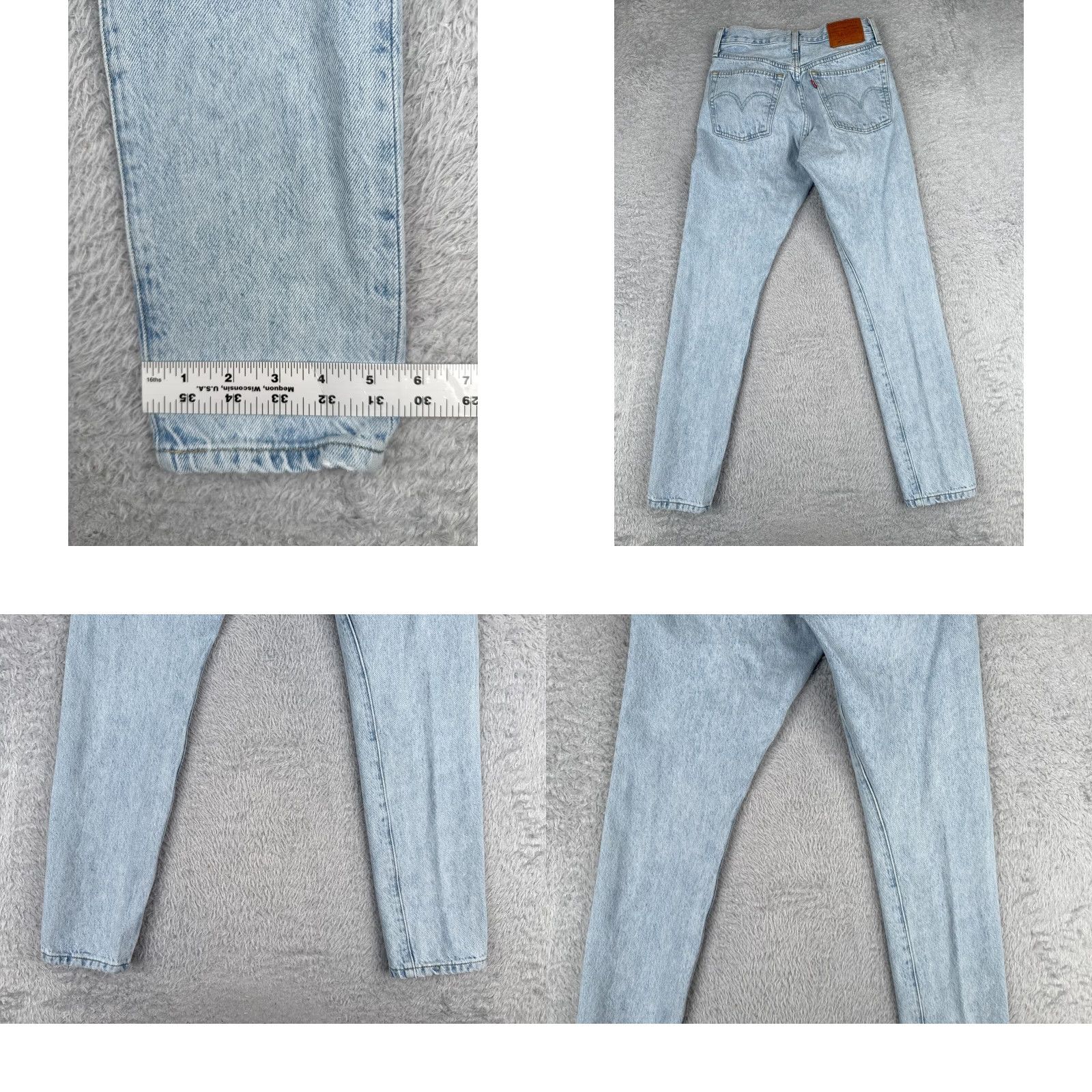 Levi's Levis Jeans Womens 24 Blue Denim 501 S Premium Big E XX Button Cotton 24x28 Size 42" / US 20 - 10 Thumbnail