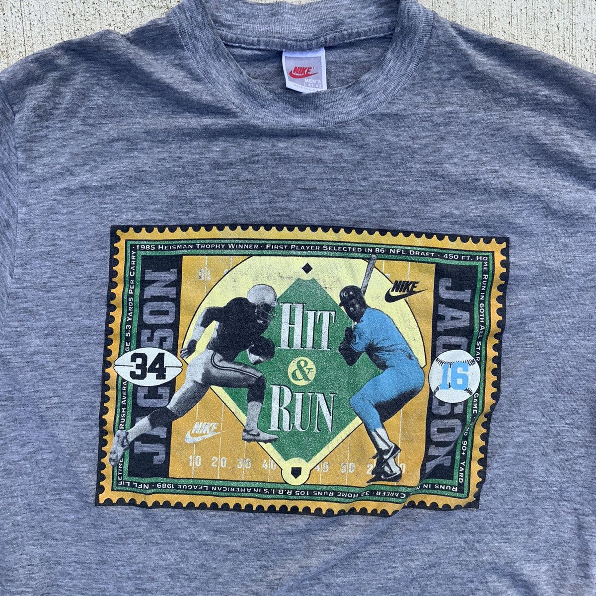 image of 80’S Nike Bo Jackson Shirt in Grey, Men's (Size Large)