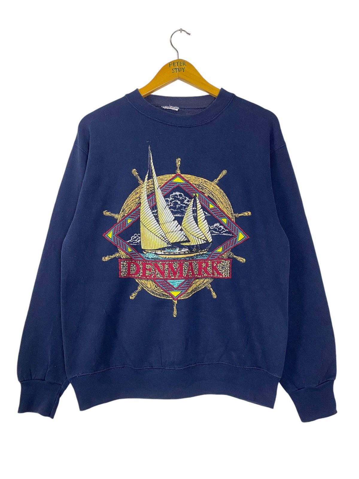 Vintage Vintage 80s Denmark Sweatshirt Size US M / EU 48-50 / 2 - 1 Thumbnail