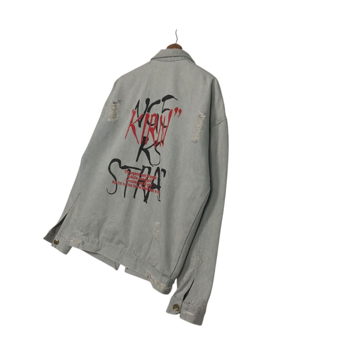 Japanese Brand 🔥VINTAGE DENIM JACKET BIKER UNBRANDED BIG LOGO BACK HIT Size US M / EU 48-50 / 2 - 17 Thumbnail