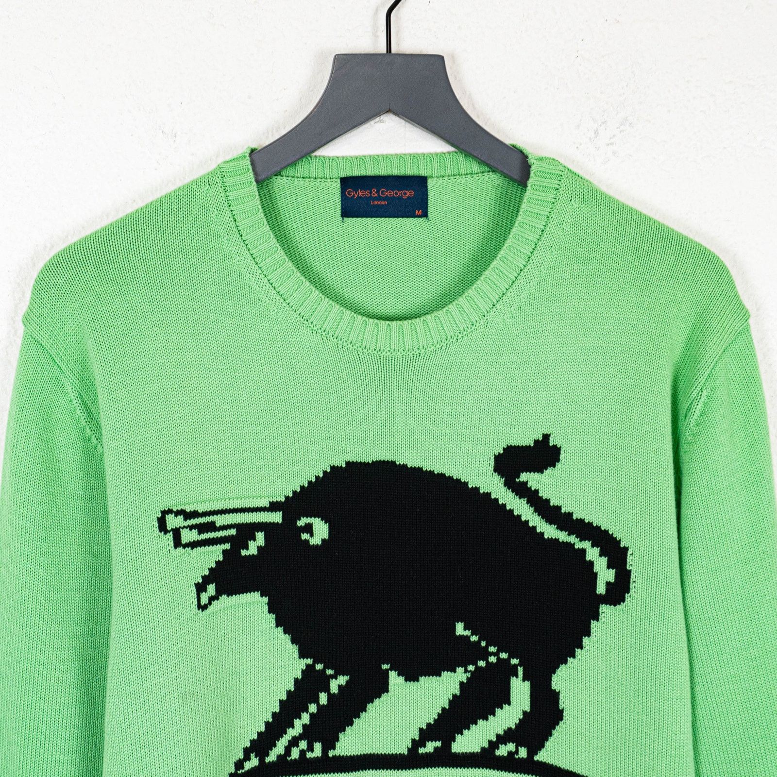 Other GYLES & GEORGE Taurus Sweater Black Green cotton knit M Size US M / EU 48-50 / 2 - 3 Thumbnail