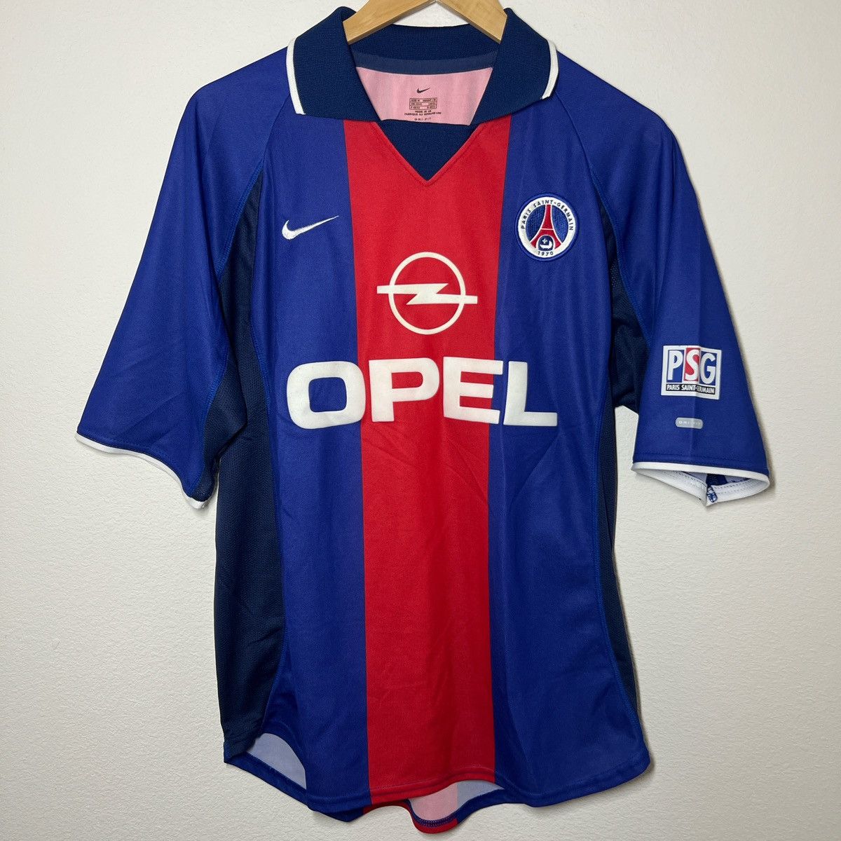 image of Nike x Soccer Jersey Paris Saint Germain 2000-2001 Home Jersey in Blue, Men's (Size Medium)
