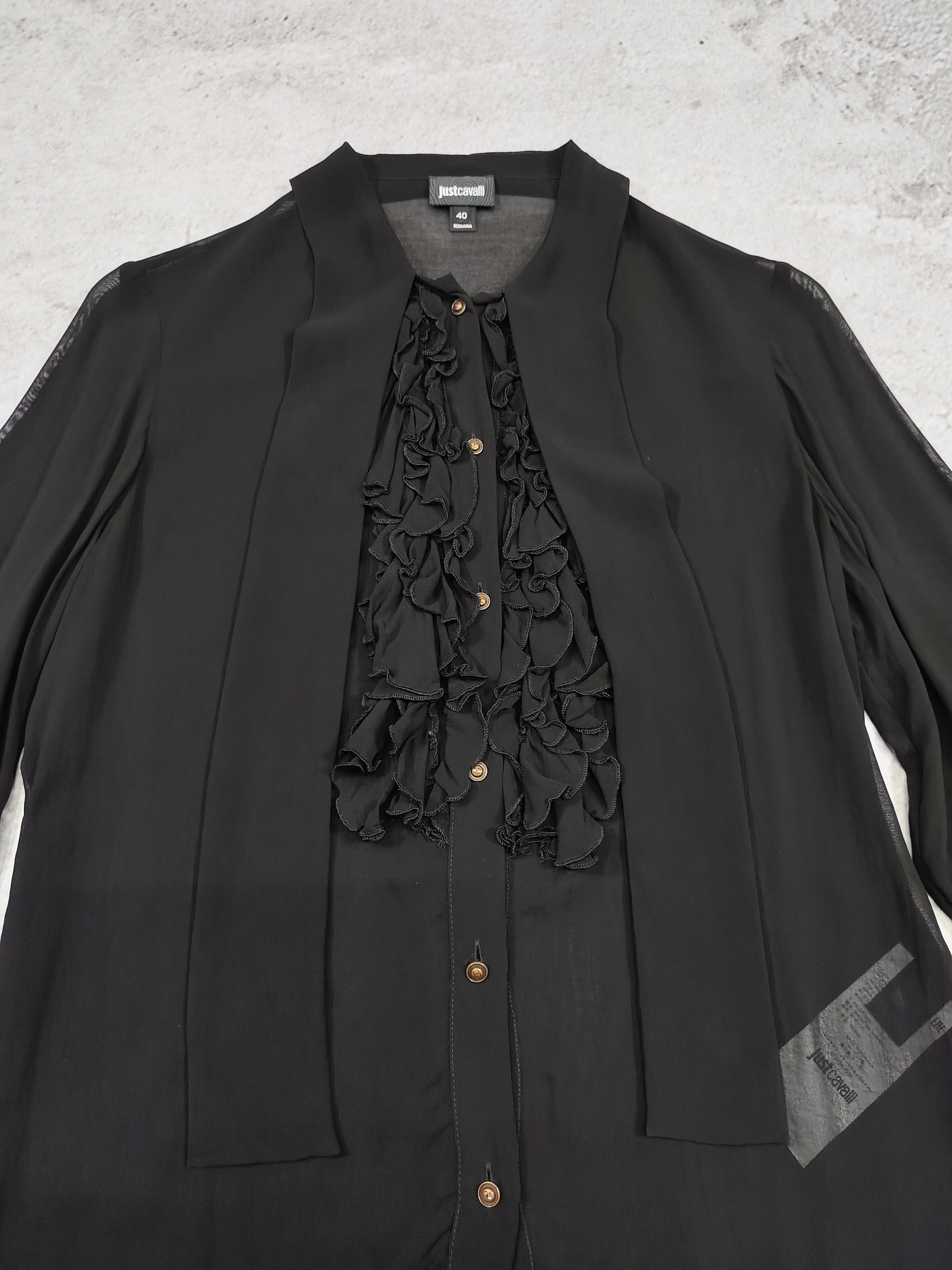 Just Cavalli Just Cavalli- Frill Romantic Sheer Ruffle Gothic Blouses Size L / US 10 / IT 46 - 6 Thumbnail
