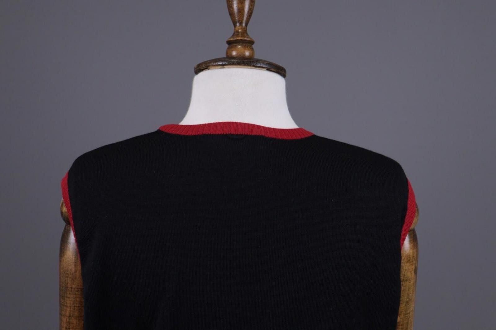 Escada Vintage Escada Black/Red Wool Knit Vest Sweater Size 40 Size M / US 6-8 / IT 42-44 - 10 Thumbnail