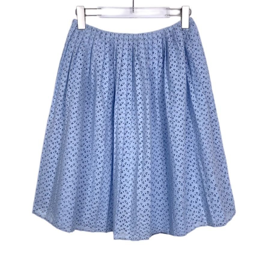 Prada [Prada] Embroidered Cut-Out Short Skirt 38/S Blue Size 38" / US 16 / IT 52 - 1 Thumbnail