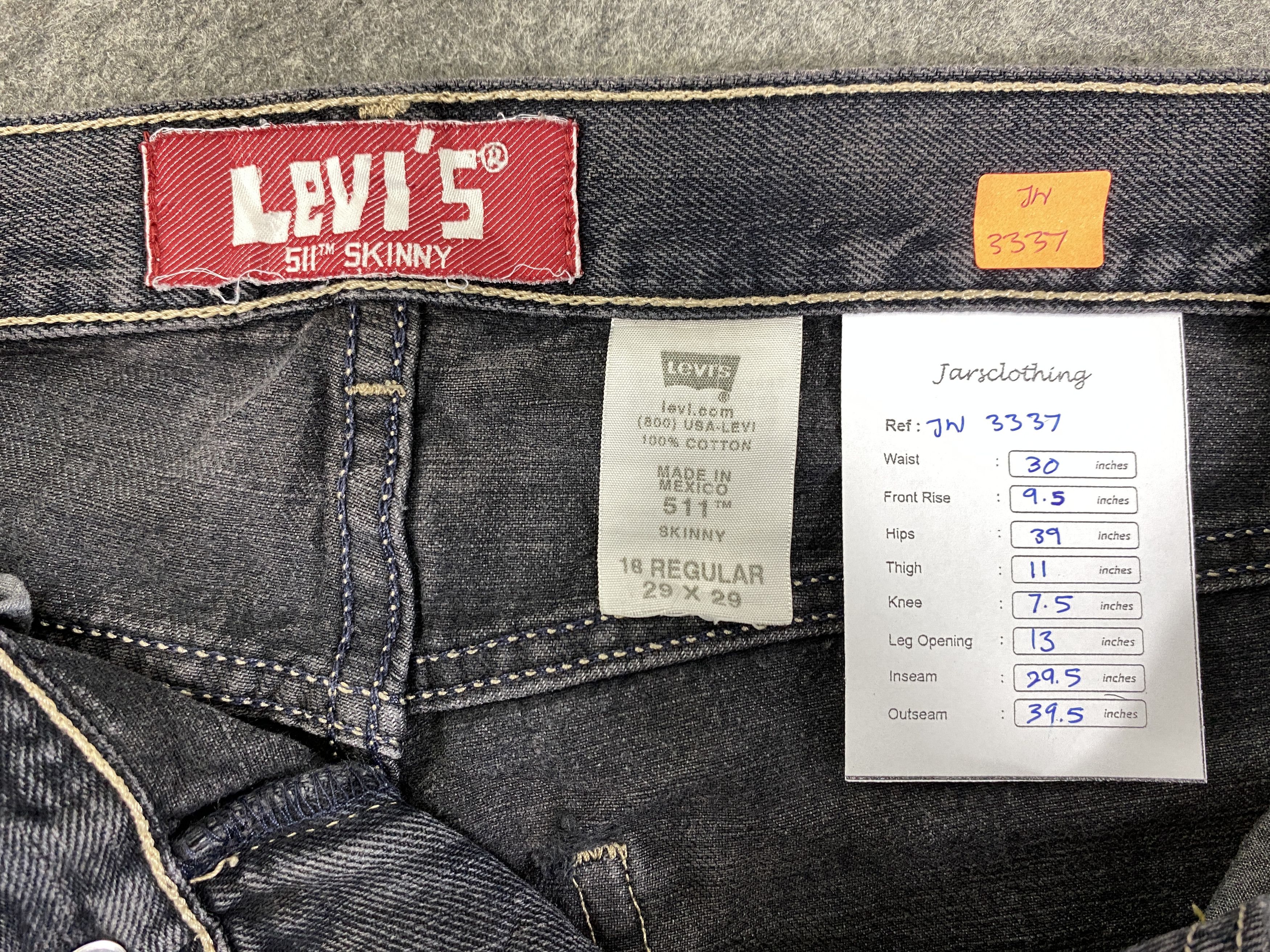 Levi's Black Vintage Levi's 511 Jeans 30x29.5 Denim- JN3337 Size US 30 / EU 46 - 10 Thumbnail